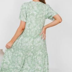 Rock Denim Lulua Dress - Green Print CLOTHING