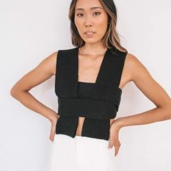 YH & Co (Chloe Yip) Madelynn Wrap - Black CLOTHING