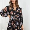 Miracle Fashion Magdaleine Dress - Black Floral CLOTHING 1 Miracle Fashion Magdaleine Dress - Black Floral CLOTHING