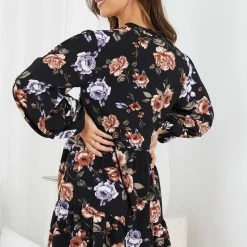 Miracle Fashion Magdaleine Dress - Black Floral CLOTHING