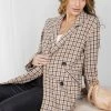 Into Fashion Magnoley Coat - Brown Check CLOTHING