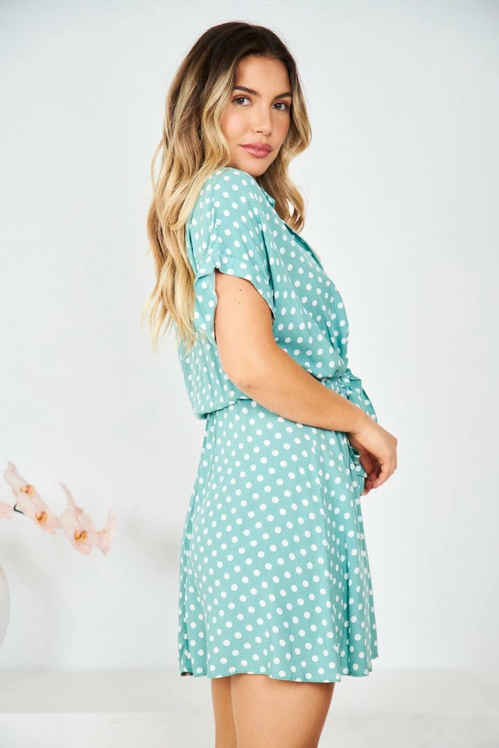 HQ Fashion Makarina Dress - Sage Polka 4 HQ Fashion Makarina Dress - Sage Polka