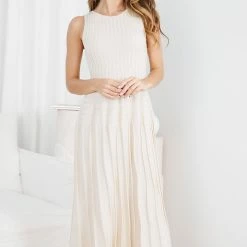 Pink Diamond Maranatha Knit Dress - Cream 13 Pink Diamond Maranatha Knit Dress - Cream