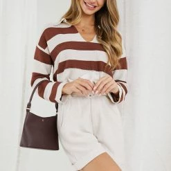 RedBerry Margareta Top - Brown Stripe CLOTHING