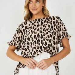 Miracle Fashion CLOTHING Marianella Top - Leopard Print
