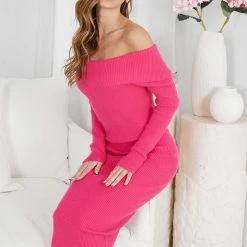Style State CLOTHING Marianitta Knit Dress - Pink