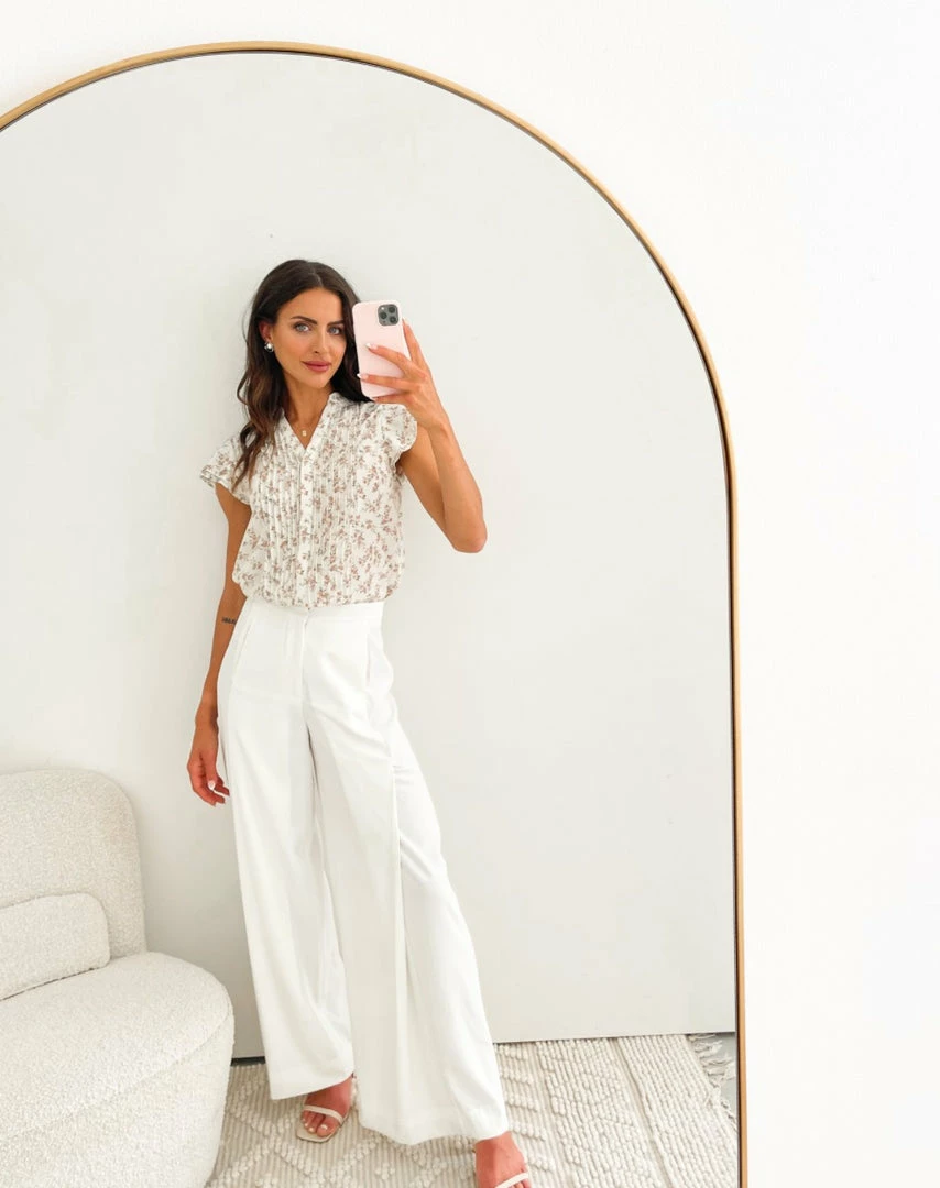 Dream House Marshana Blouse - Cream Print CLOTHING 7 Dream House Marshana Blouse - Cream Print CLOTHING