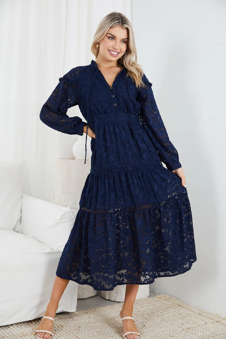 Sassy Hills Fashion Meghan Dress - Navy CLOTHING 3 Sassy Hills Fashion Meghan Dress - Navy CLOTHING