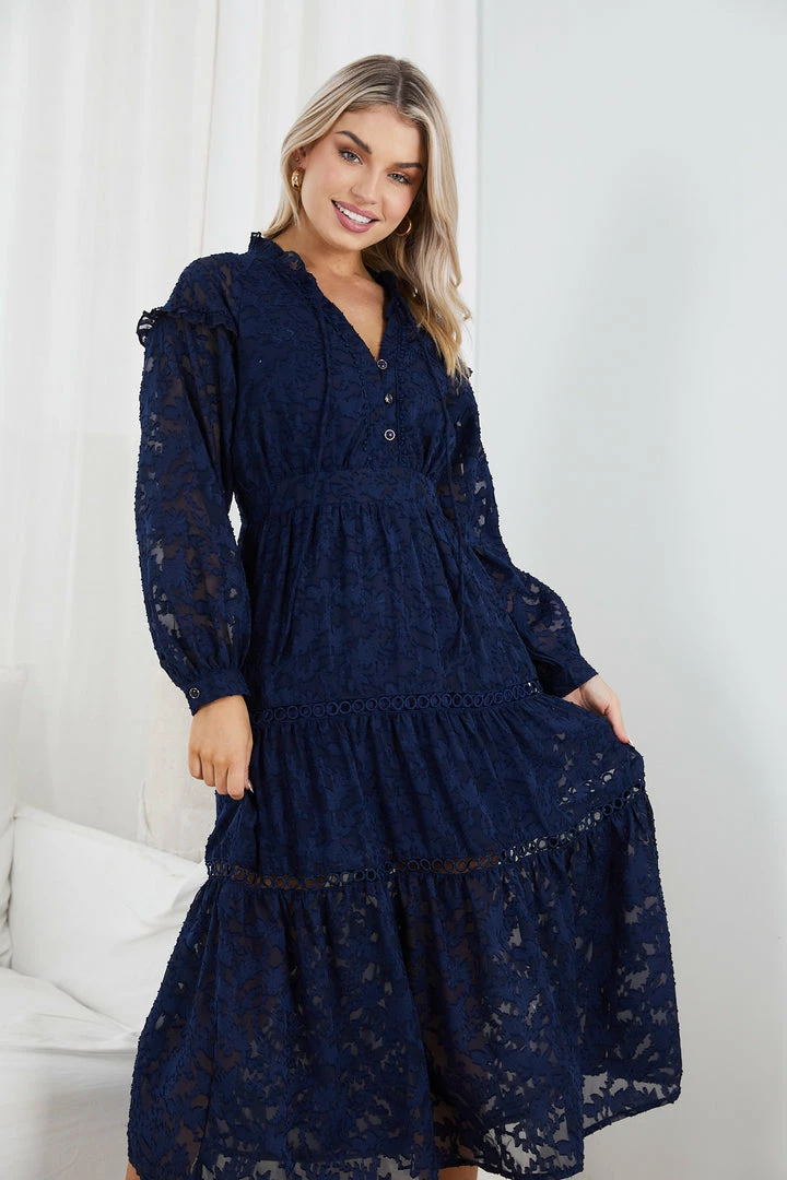 Sassy Hills Fashion Meghan Dress - Navy CLOTHING 4 Sassy Hills Fashion Meghan Dress - Navy CLOTHING