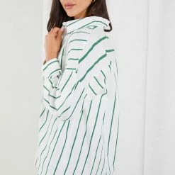 Desire CLOTHING Moirah Top - White Stripe