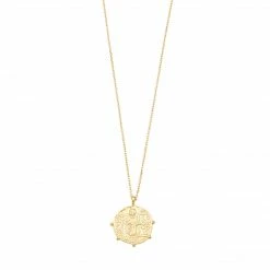 Jolie & Deen Jewellery Aztec Coin Necklace - Gold