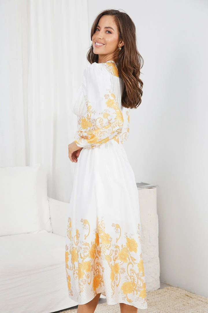 Wild Ginger Nicolene Dress - White Print CLOTHING 5 Wild Ginger Nicolene Dress - White Print CLOTHING