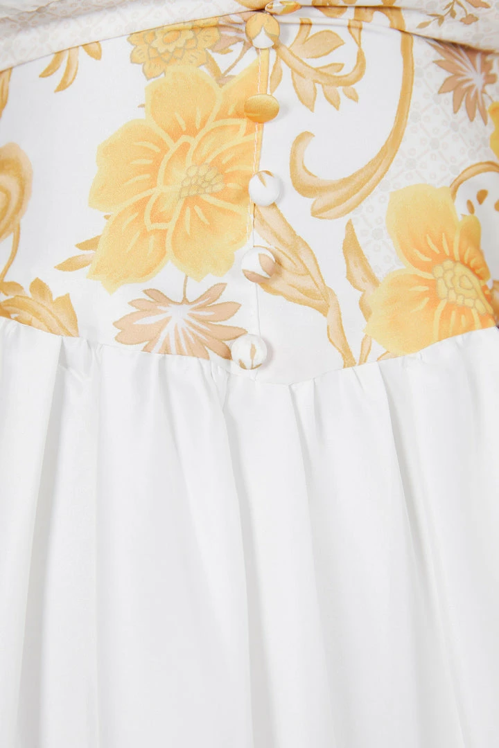 Wild Ginger Nicolene Dress - White Print CLOTHING 9 Wild Ginger Nicolene Dress - White Print CLOTHING