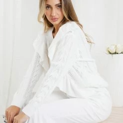 Miracle Fashion Nieva Jumper - White CLOTHING 12 Miracle Fashion Nieva Jumper - White CLOTHING