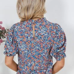 Style Box CLOTHING Normad Top - Blue Floral