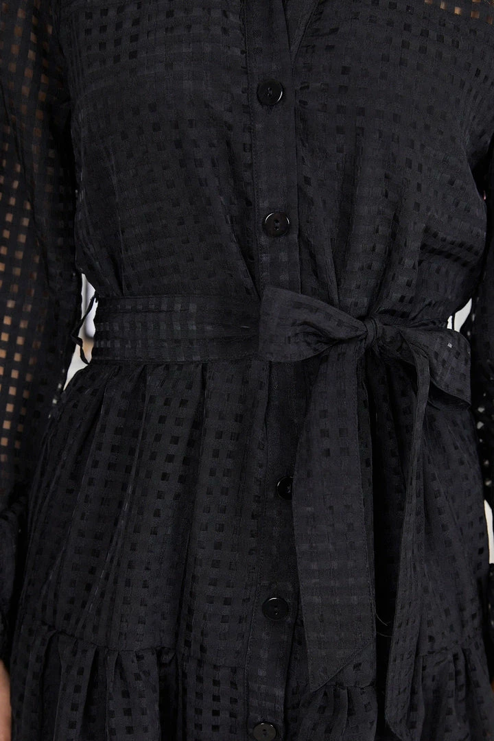 Sunny Girl Notepad Long Sleeve Dress - Black CLOTHING 9 Sunny Girl Notepad Long Sleeve Dress - Black CLOTHING