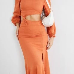 Desire CLOTHING Nyappene Dress - Rust 12 Desire CLOTHING Nyappene Dress - Rust