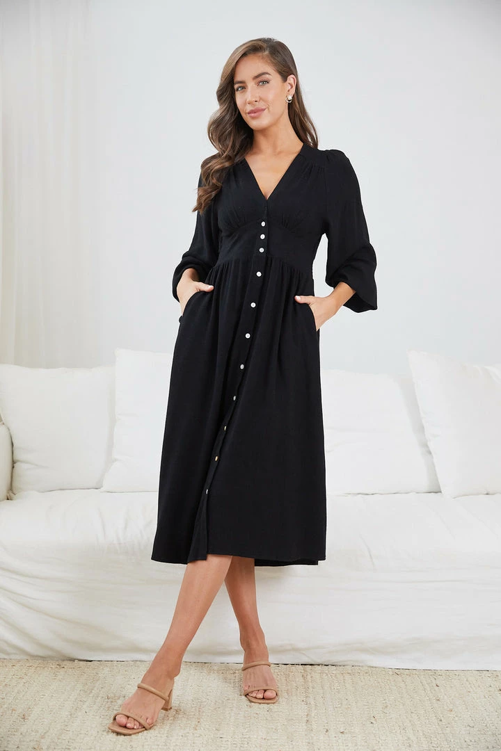 WeLove Fashion Nylia Dress - Black CLOTHING 8 WeLove Fashion Nylia Dress - Black CLOTHING