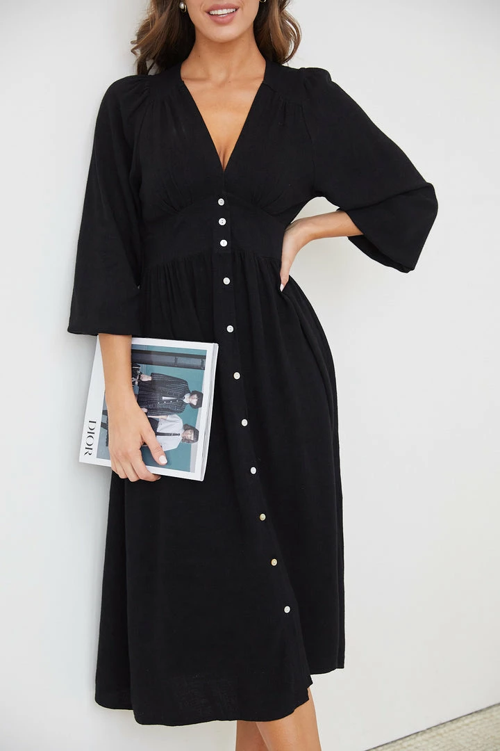 WeLove Fashion Nylia Dress - Black CLOTHING 6 WeLove Fashion Nylia Dress - Black CLOTHING