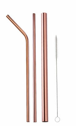 Alibaba Accessories Metal Straws - Rose Gold