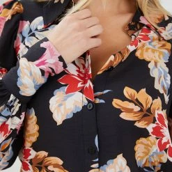 Style Box CLOTHING Odesha Shirt - Black Floral