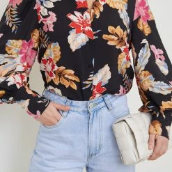 Style Box CLOTHING Odesha Shirt - Black Floral