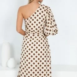 Style Box Ondrea Dress - Beige Spot CLOTHING