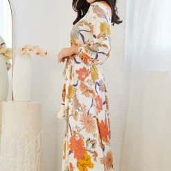 Qtrend Fashion PTY LTD CLOTHING Orlace Dress - Cream Floral 11 Qtrend Fashion PTY LTD CLOTHING Orlace Dress - Cream Floral