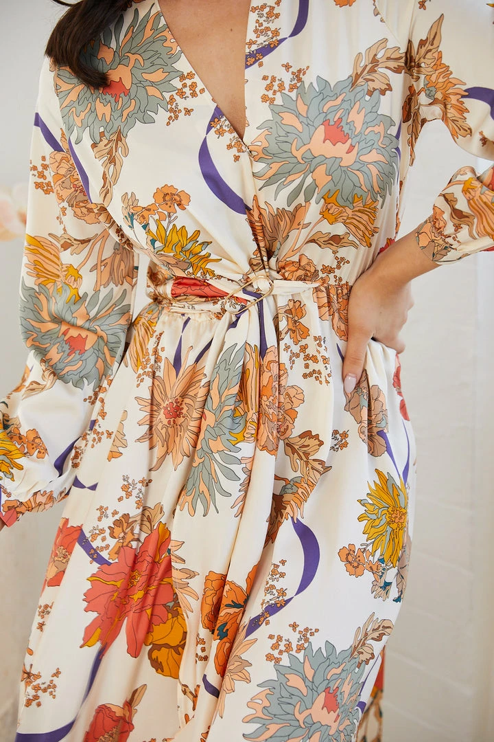 Qtrend Fashion PTY LTD CLOTHING Orlace Dress - Cream Floral 9 Qtrend Fashion PTY LTD CLOTHING Orlace Dress - Cream Floral