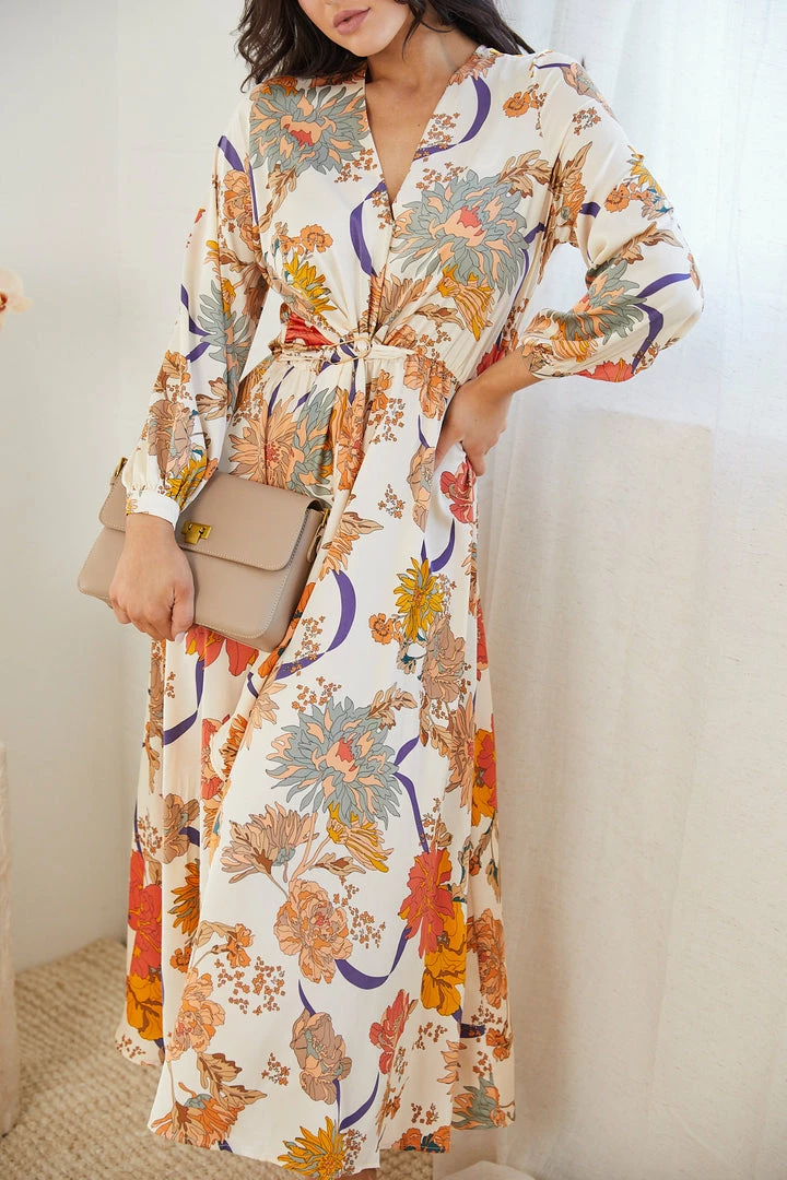 Qtrend Fashion PTY LTD CLOTHING Orlace Dress - Cream Floral 6 Qtrend Fashion PTY LTD CLOTHING Orlace Dress - Cream Floral