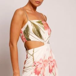 Pasduchas Palmarosa Twist Midi - Ivory Floral CLOTHING