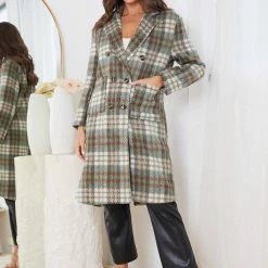 Pink Diamond Paislee Coat - Green Check CLOTHING