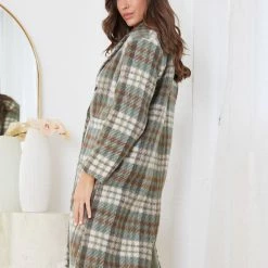 Pink Diamond Paislee Coat - Green Check CLOTHING