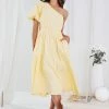 Pink Diamond Perlita Dress - Yellow CLOTHING