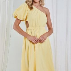 Pink Diamond Perlita Dress - Yellow CLOTHING