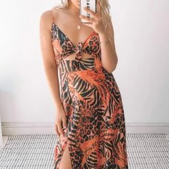 Qtrend Fashion PTY LTD Karago Dress - Red Print CLOTHING 9 Qtrend Fashion PTY LTD Karago Dress - Red Print CLOTHING