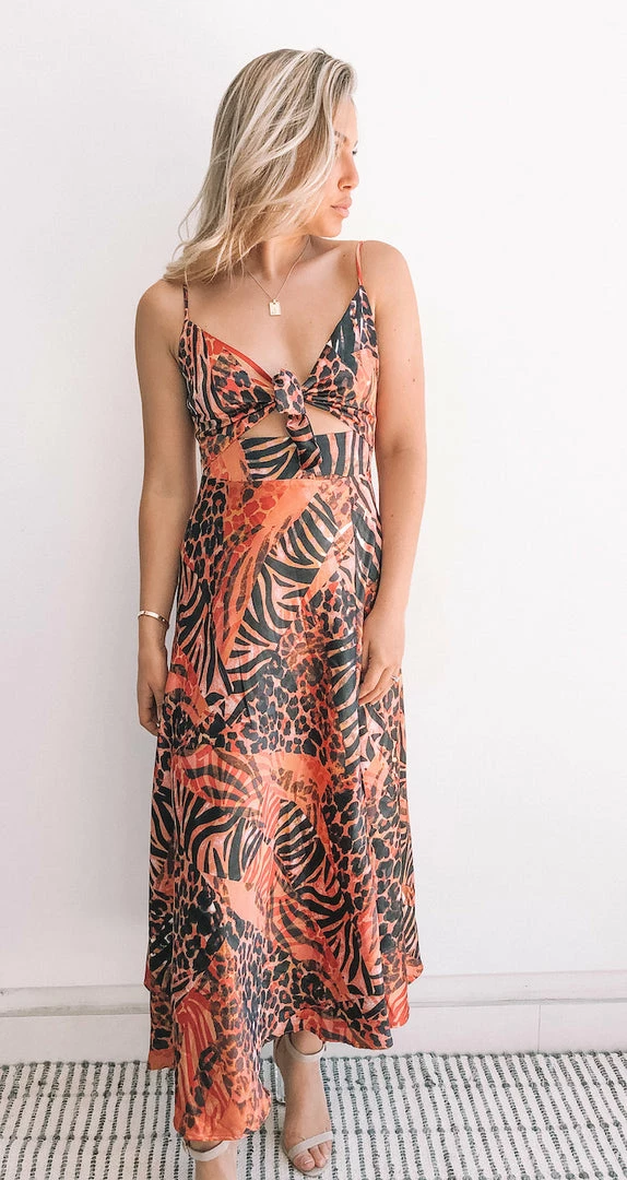 Qtrend Fashion PTY LTD Karago Dress - Red Print CLOTHING 3 Qtrend Fashion PTY LTD Karago Dress - Red Print CLOTHING