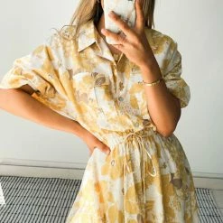 Wild Ginger Sunflowered Dress - Yellow Print