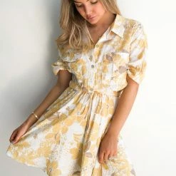 Wild Ginger Sunflowered Dress - Yellow Print