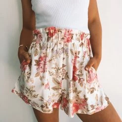 Paper Heart Celine Shorts - Cream Print CLOTHING 8 Paper Heart Celine Shorts - Cream Print CLOTHING