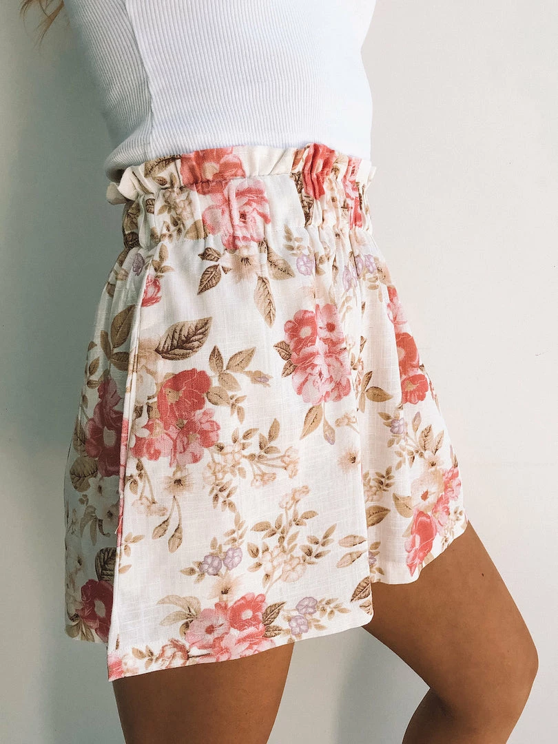 Paper Heart Celine Shorts - Cream Print CLOTHING 6 Paper Heart Celine Shorts - Cream Print CLOTHING