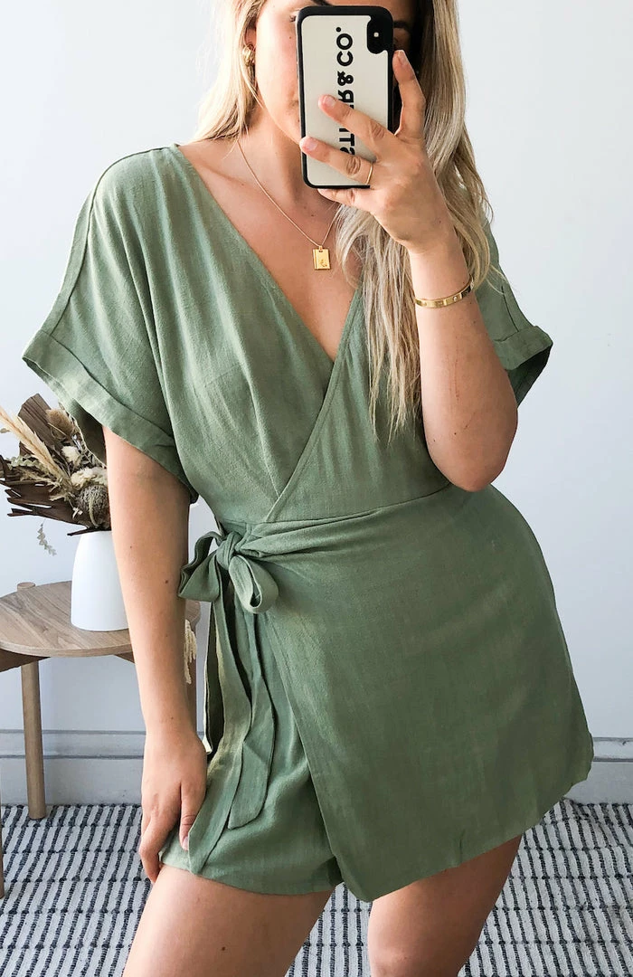 Style Box Acacia Playsuit - Khaki 3 Style Box Acacia Playsuit - Khaki