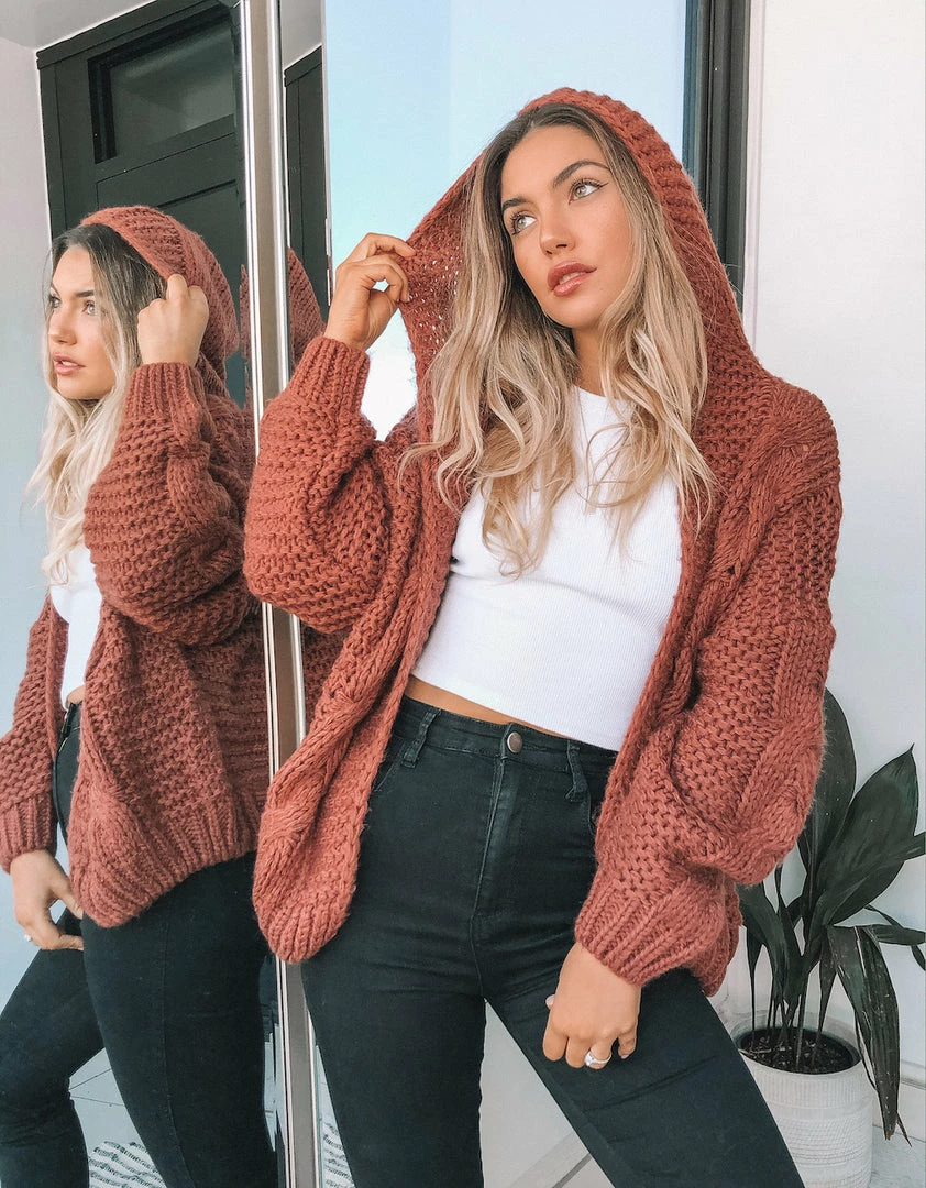 HQ Fashion Jorja Cardigan - Dark Rust 5 HQ Fashion Jorja Cardigan - Dark Rust