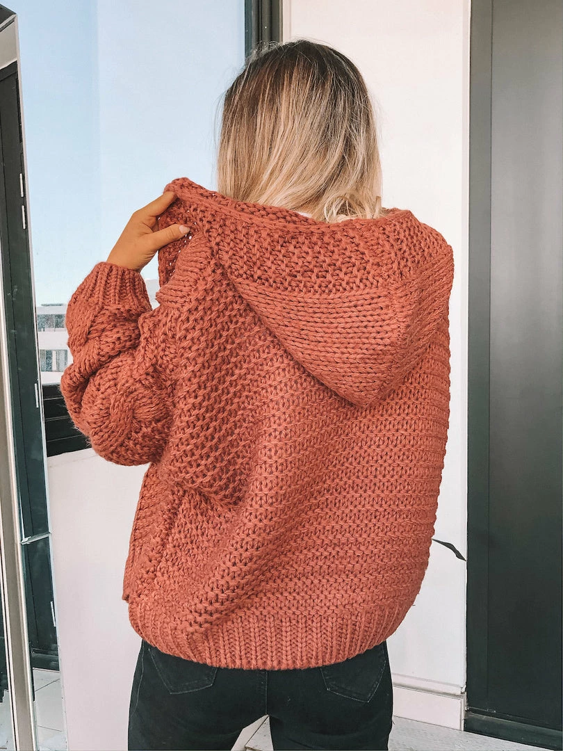 HQ Fashion Jorja Cardigan - Dark Rust 4 HQ Fashion Jorja Cardigan - Dark Rust