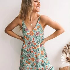 Style Box CLOTHING Narooma Dress - Sage Print