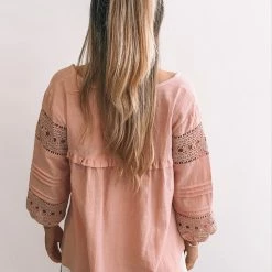 Rock Denim Doctrine Blouse - Blush CLOTHING