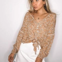 Rock Denim Easterly Top - Mustard Print