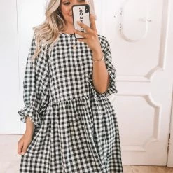 Ebby And I Breonna Dress - Black Gingham