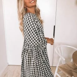 Ebby And I Breonna Dress - Black Gingham