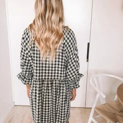 Ebby And I Breonna Dress - Black Gingham